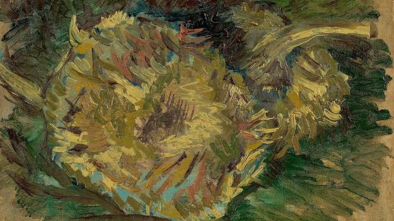 Van Gogh pintou 11 telas focadas em girassóis, experimentando diferentes combinações de cores