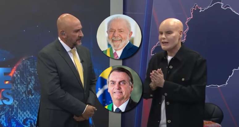 O apresentador William Travassos e o sensitivo Rodrigo Tudor na pauta de previsões no 'Brasil Urgente': Lula e Bolsonaro citados de maneira polêmica