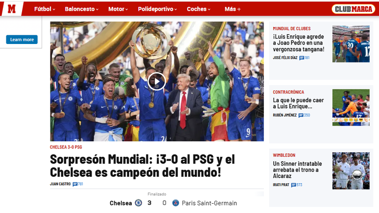 The brand reverberates Chelsea's victory over PSG in the World Cup final The brand reverberates Chelsea's victory over PSG in the World Cup final