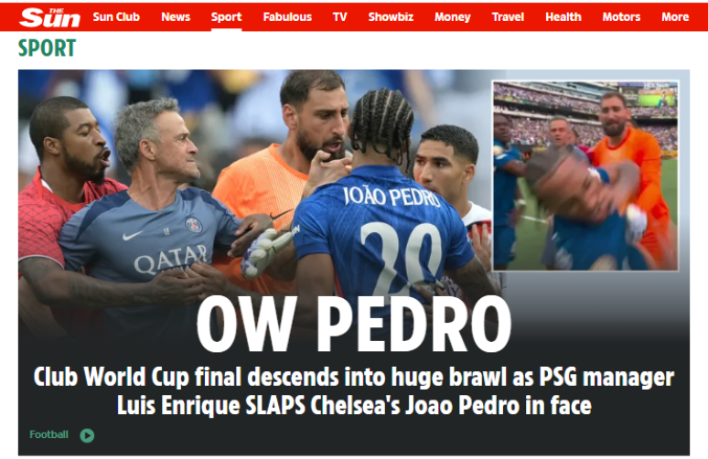 The sun reverberates Chelsea's victory over PSG in the World Cup final The sun reverberates Chelsea's victory over PSG in the World Cup final