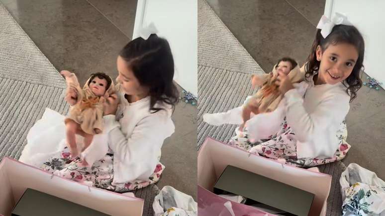 Manuella, filha da apresentadora Ticiane Pinheiro, 49, e do jornalista César Tralli, 54