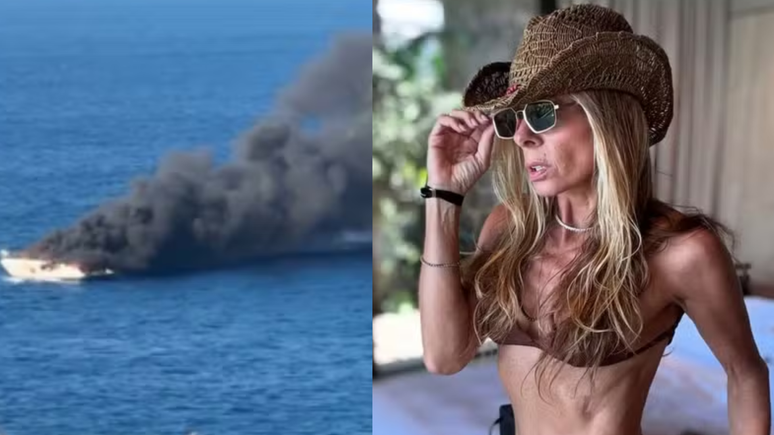 Lancha pega fogo durante viagem de Adriane Galisteu na Turquia