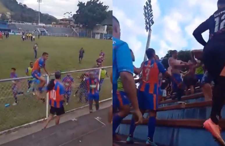 Jogadores do Duque de Caxias brigam com torcedores