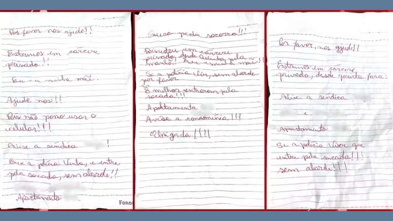 Mãe e filha mantidas em cárcere no PR jogaram bilhetes pedindo ajuda pela sacada de apartamento