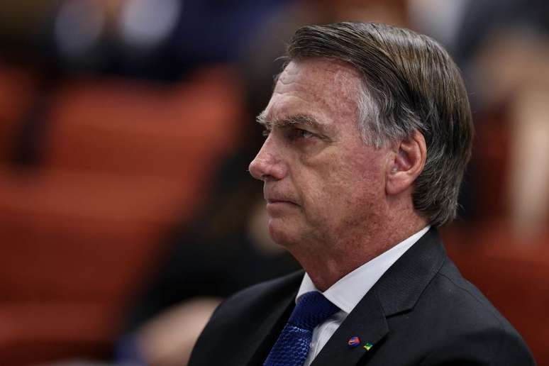 Jair Bolsonaro (PL) durante interrogatórios dos réus da Ação Penal (AP) 2668.