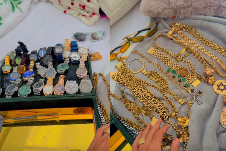 Joias e rel&oacute;gios 'arrecadados' por Buzeira em seu casamento
