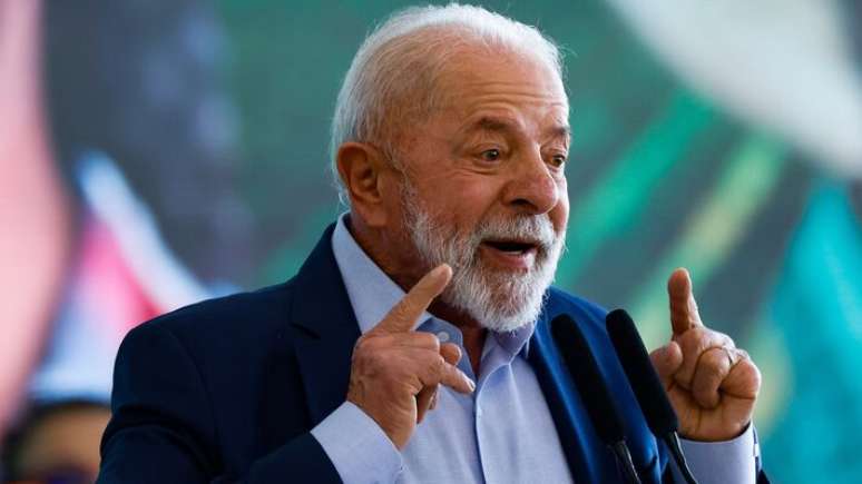 O presidente da República Luiz Inácio Lula da Silva grava pronunciamento sobre crise com os EUA