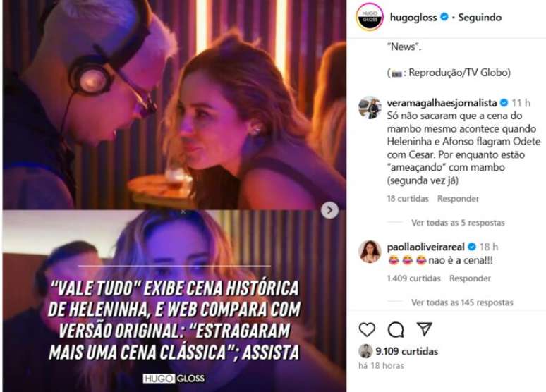 Atriz Paolla Oliveira nega que 'cena do mambo' tenha sido exibida em 'Vale Tudo'