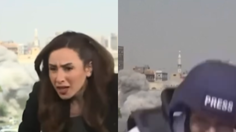 Apresentadora e repórter são surpreendidos ao vivo por ataque israelense na Síria