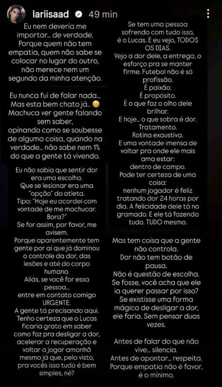 Esposa de Lucas desabafa ap&oacute;s ataques nas redes sociais em cima do atacante do S&atilde;o Paulo &ndash;