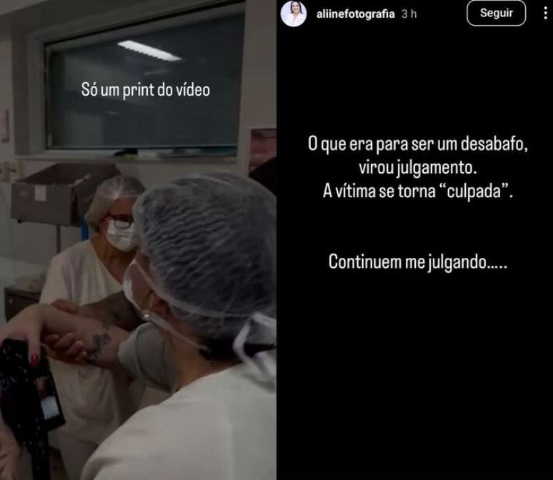 Aline has released an image showing the moment when her arm is guaranteed Aline has released an image showing the moment when her arm is guaranteed