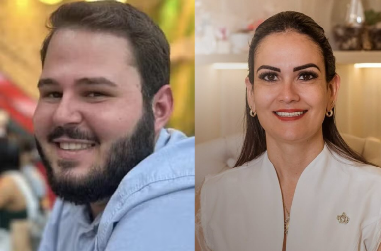 Empresário Gabriel Tacca (à esquerda), é suspeito de mandar matar suposto amante de sua esposa, a médica ginecologista Sabrina Iara de Mello (à direita)