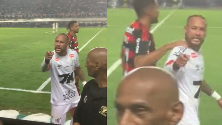 Ué? Neymar bate boca com torcedor do Santos e sai em defesa de jogador do Flamengo