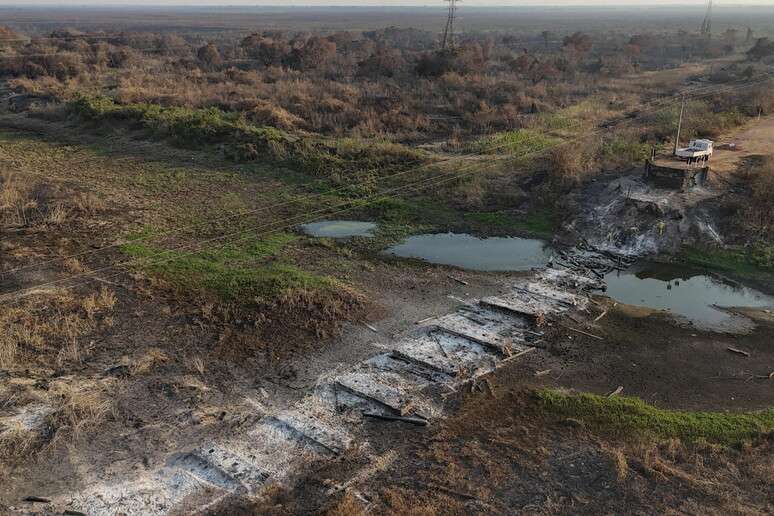Destruição no Pantanal após incêndio florestal
