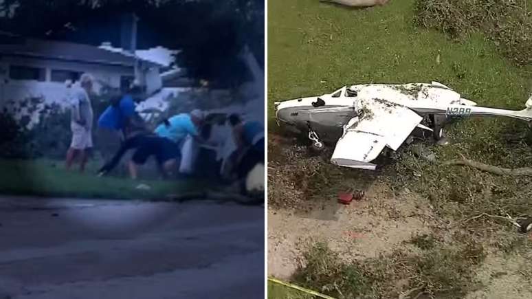 Avião cai em bairro residencial na cidade de Pembroke Pines, na Flórida, Estados Unidos; nenhuma morte foi registrada