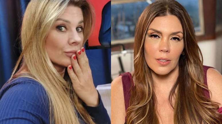 Sandra Redivo, repórter da Band, e Simony