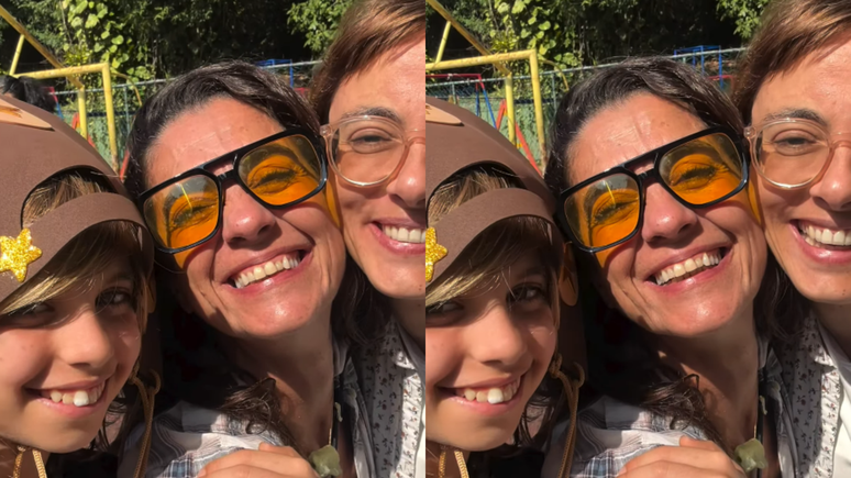 Carol Machado e a ex-mulher, Kika Motta, com a filha mais velha