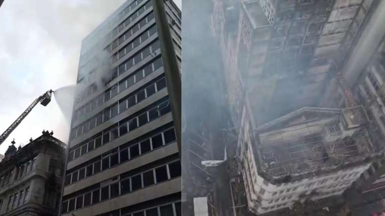 Casarão pega fogo no centro de Salvador e chamas atingem três prédios