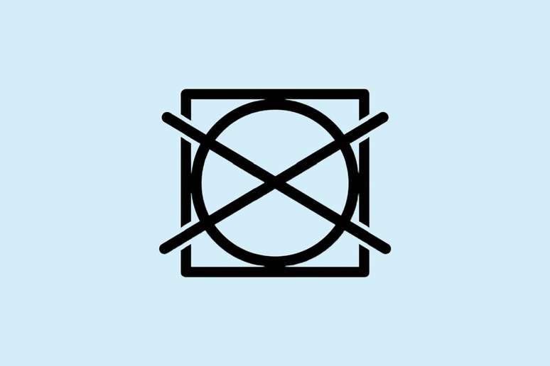 O quadrado indica como a roupa deve ser seca 