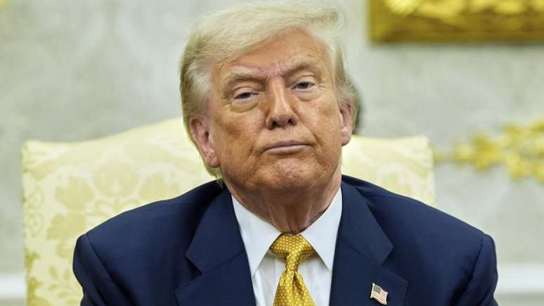 Donald Trump na Casa Branca, em 16/7/25.