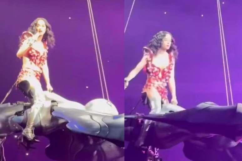 What a fear! Katy Perry undergoes squeezing during a show