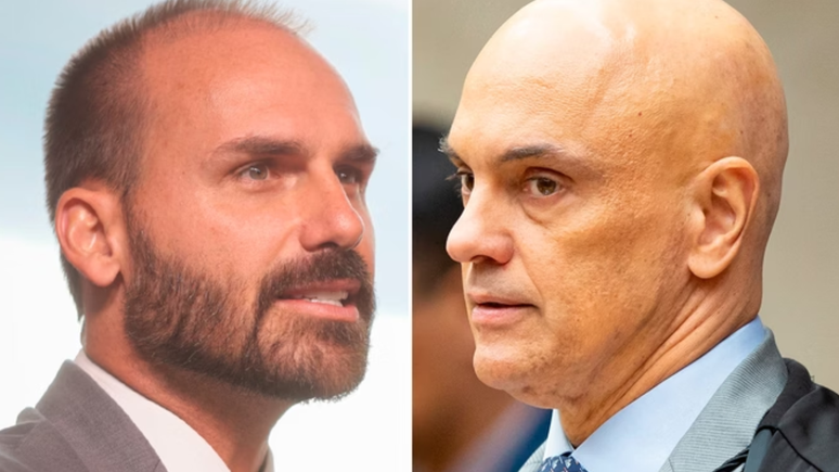 Eduardo Bolsonaro ameaça e tira sarro de Alexandre de Moraes