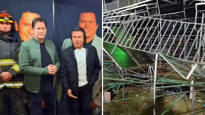 The young man who fell with the stands before the show by Gian and Giovani reveals that structures after crackling The young man who fell with the stands before the show by Gian and Giovani reveals that structures after crackling