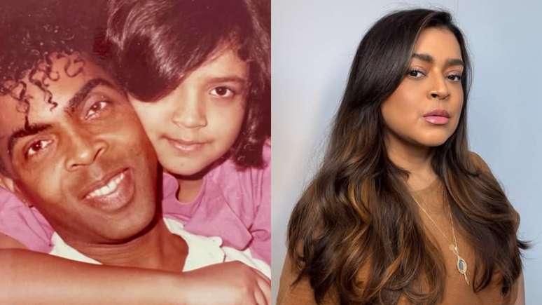 Preta Gil, &agrave; esquerda junto do pai, Gilberto Gil