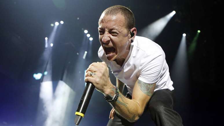 Chester Bennington, vocalista do Linkin Park, em 2014 -
