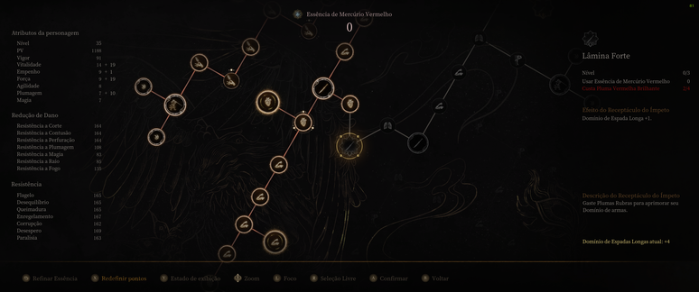 Receptáculo do Ímpeto é onde você evolui os atributos e habilidades da protagonista Wuchang