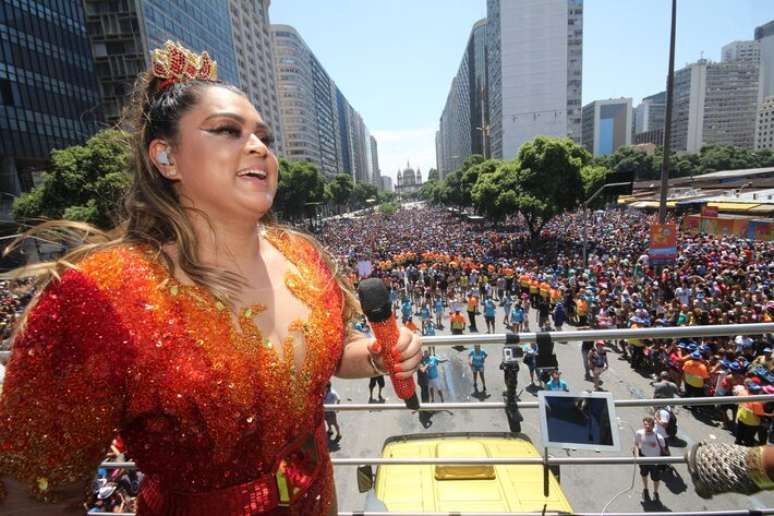 Preta Gil em seu desfile com o Bloco da Preta, em 2015