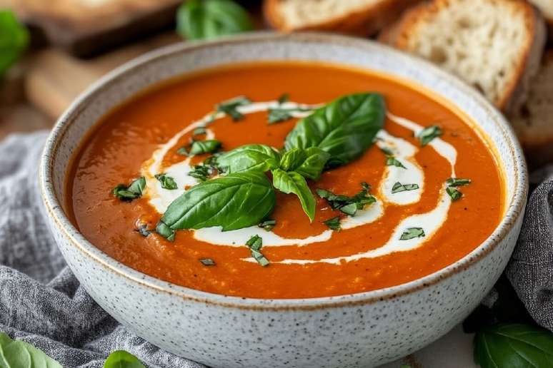 Roast tomato cream with basil 