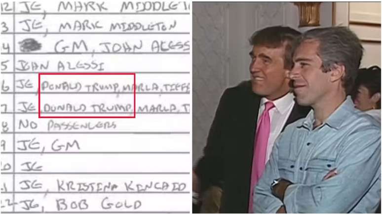 Nome de Trump aparece em registros de voos ligados à Epstein