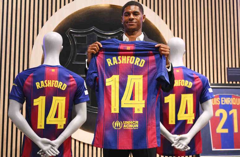 Durante a temporada, Rashford vai usar a camisa 14 no ataque do Barcelona. (Photo by David Ramos/Getty Images)