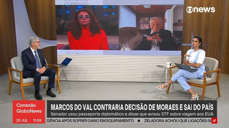 Gata de Fernando Gabeira invade transmissão da GloboNews
