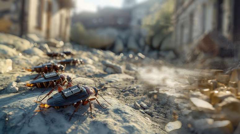 Baratas espiãs robóticas da Swarm Biotactics em imagem do projeto inicial