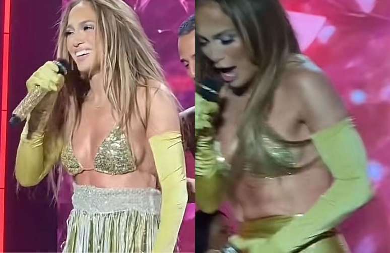 The Jennifer Lopez skirt falls during a show in Poland