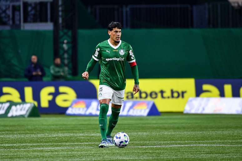 Gustavo Gómez (Palmeiras) durante jogo contra o Atlético-MG, no dia 20.07.2025 