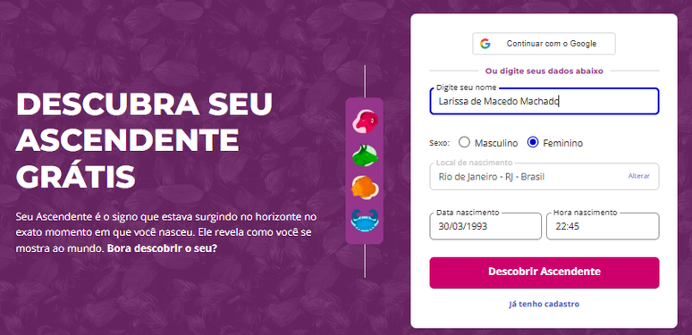 calculadora de ascendente