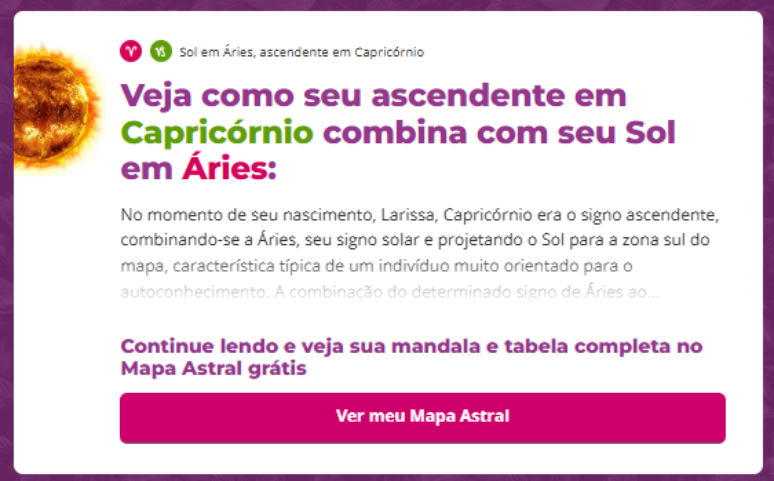 sol + ascendente no mapa de anitta