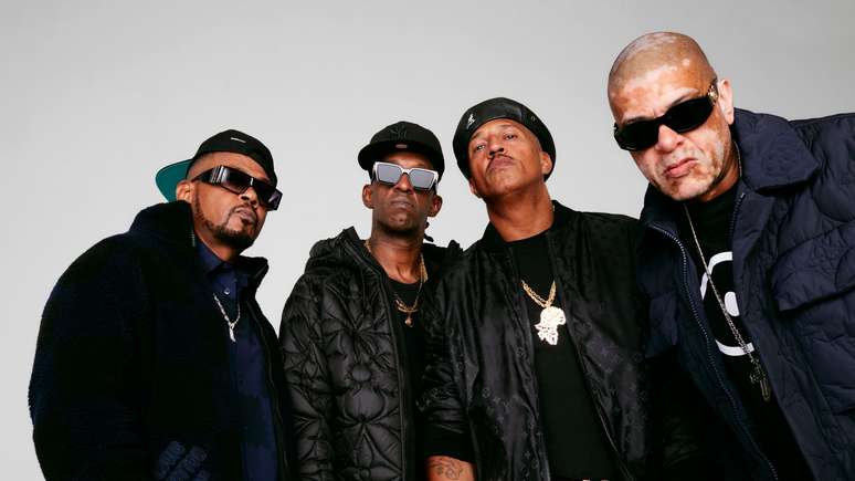 Edi Rock, Ice Blue, Mano Brown e KL Jay formam Racionais MC's