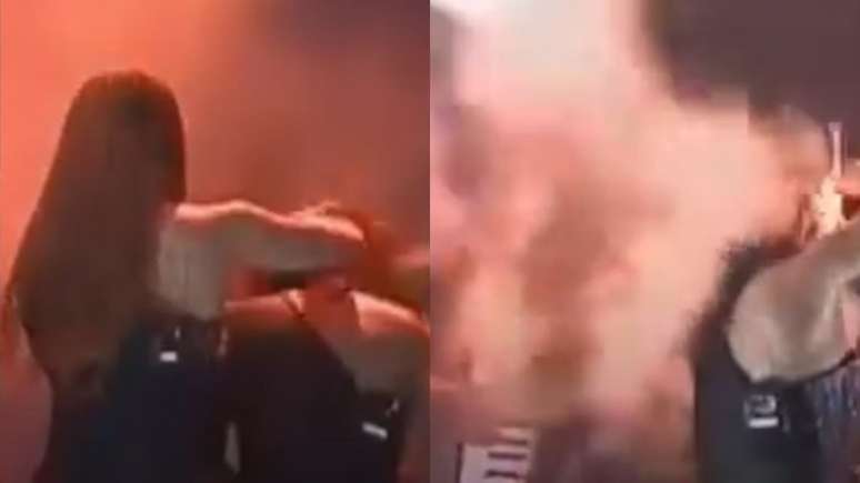 VIDEO! Support the vocal hair of the band Lemon with Mel captures fire in show
