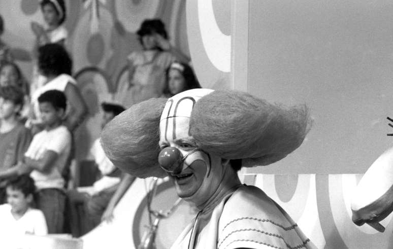 O Palhaço Bozo durante programa de auditório realizado nos estúdios do SBT