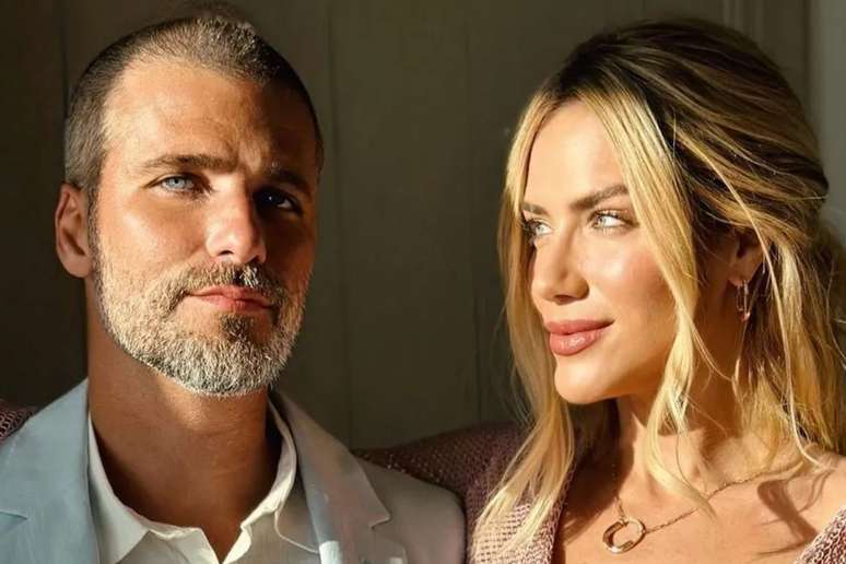 Giovanna Ewbank and Bruno Gagliaso advertise the news on the report Giovanna Ewbank and Bruno Gagliaso advertise the news on the report