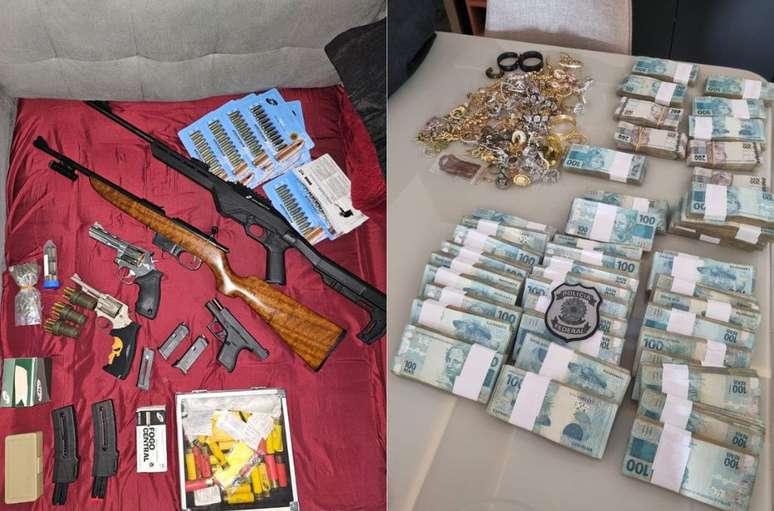 Joias, dinheiro e carros de luxo foram apreendidos durante operação da PF no interior de SP