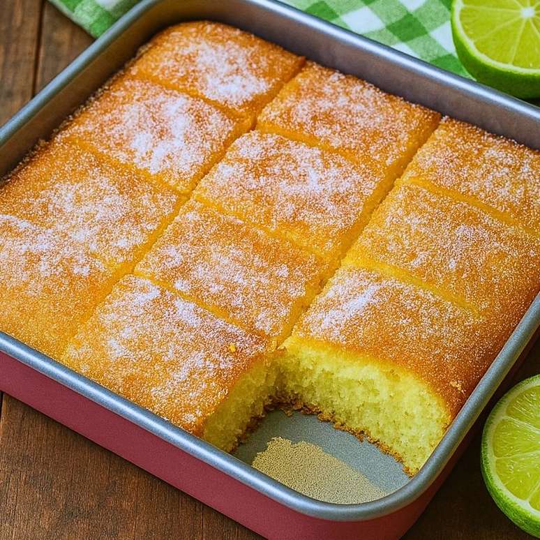 The cute lemon cake with fruit syrup: success