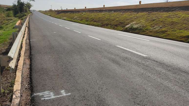 Trecho da BR-158 que foi construído com cinzas do bagaço de cana