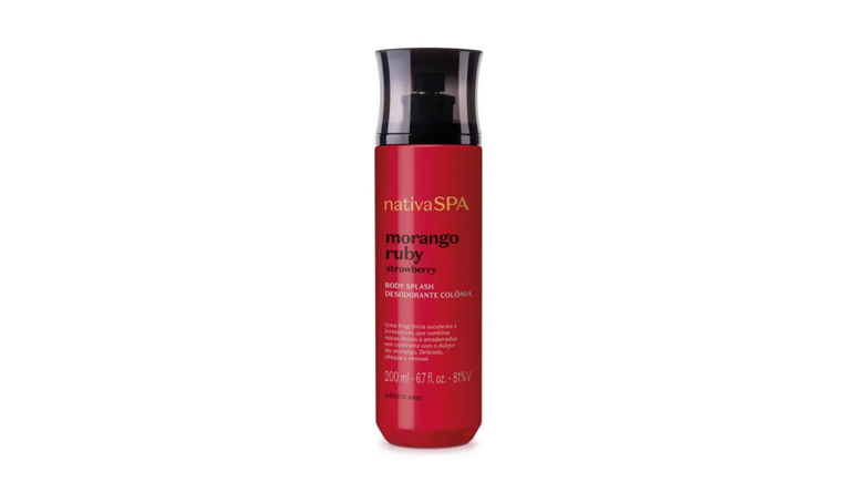 Body Splash Desodorante Colônia Nativa SPA Morango Ruby / todateen