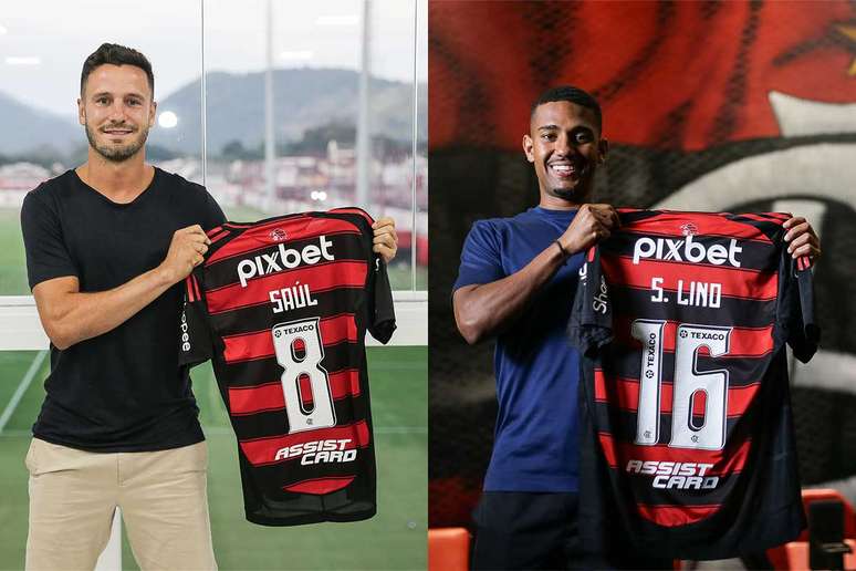 Sa&uacute;l e Samuel Lino s&atilde;o dois dos refor&ccedil;os do Flamengo nesta janela de transfer&ecirc;ncias &ndash; Fotos: Gilvan de Souza / CRF