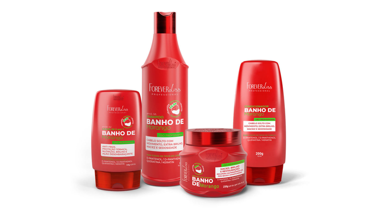 Kit Banho de Verniz Morango Forever Liss / todateen